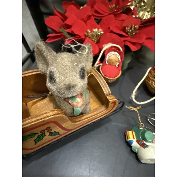 Lot Vintage Lot of Christmas Ornaments Animals Angels House Star Gold Metal Wood - Picture 9 of 16